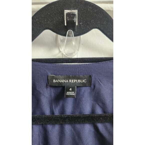 Banana Republic mini dress women's 4 blue yellow floral ruffle wrap V-neck flowy - Picture 8 of 9